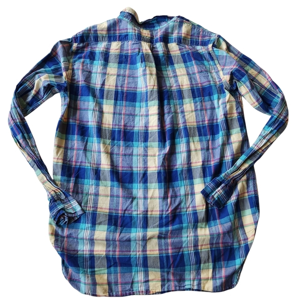 Ralph Lauren Denim & Supply Plaid Boyfriend Button Down Shirt Sz M - Picture 2 of 3